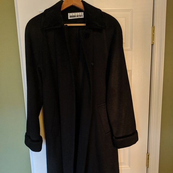 Black full length dress coat - Picture 1 of 3